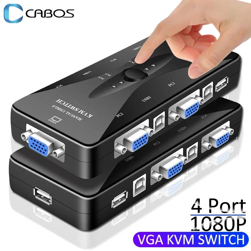 VGA KVM ġ, 4 Ʈ, 1080P USB2.0 VGA й, 콺 Ű , ̺  ó ڽ , 2 in 1 Out